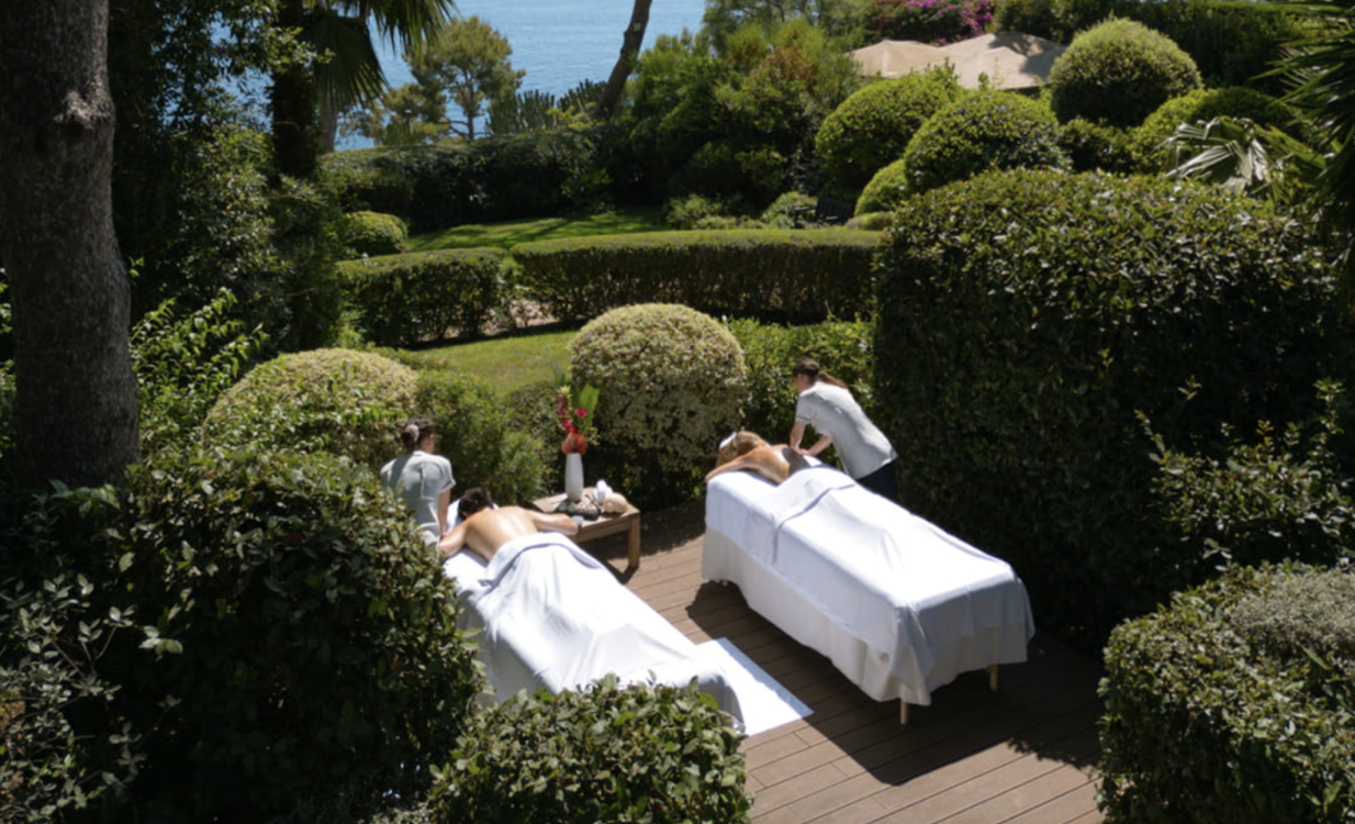 “Mediterranean Sensation,” at Le Spa at the Grand-Hôtel du Cap-Ferrat  Alt Text: Experience bespoke massage treatments amidst the greenery and the natural beauty of the Grand-Hôtel du Cap-Ferrat.